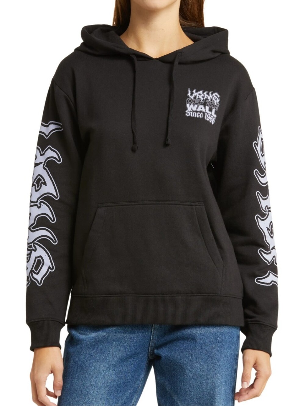 Vans Manic Flaming Black And Purple Graphic Hoodie
